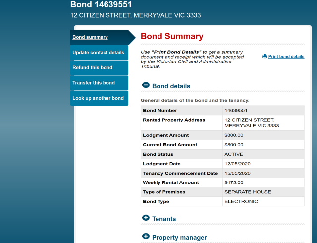 Bond summary